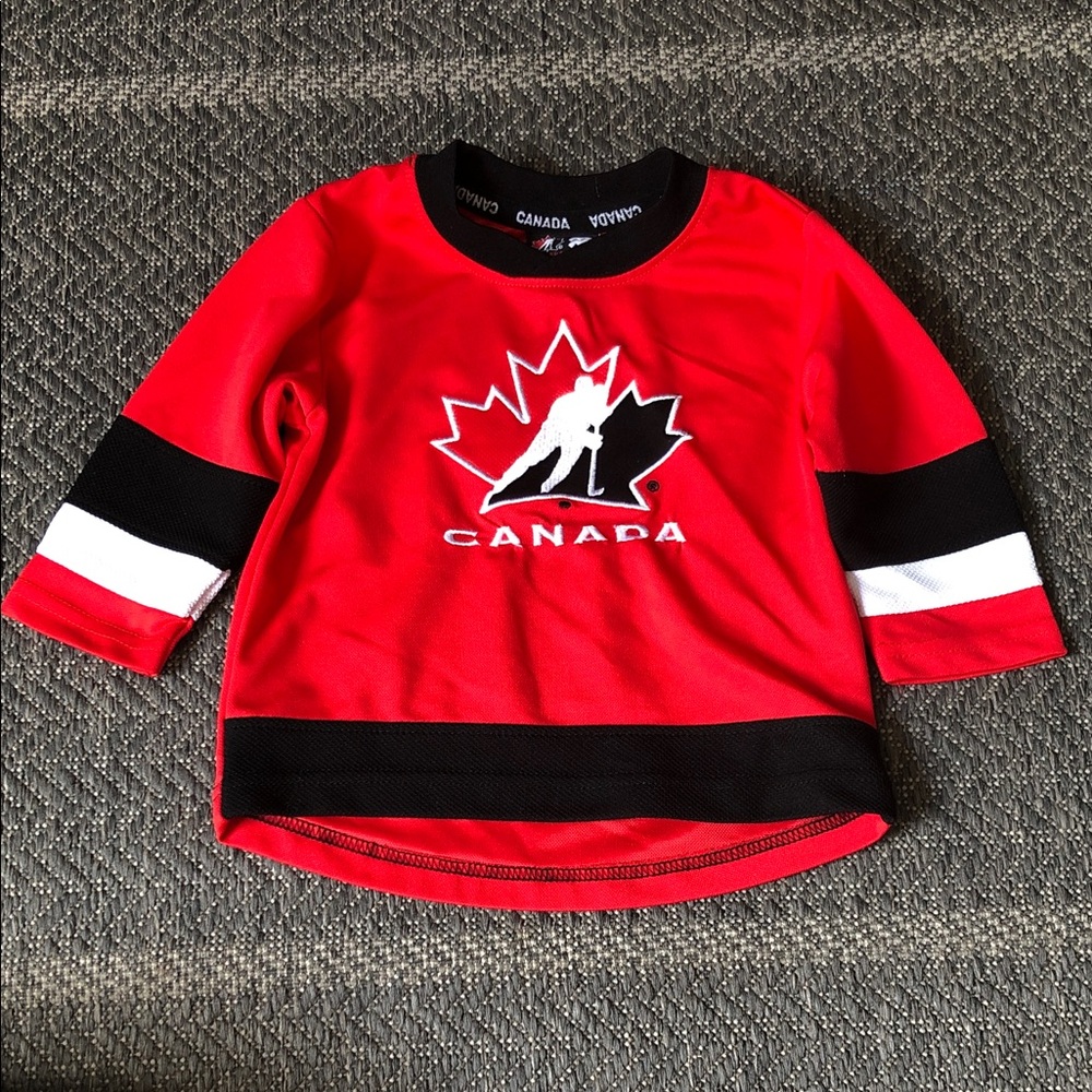Oficial Canada Hockey Kids Red Jersey Top